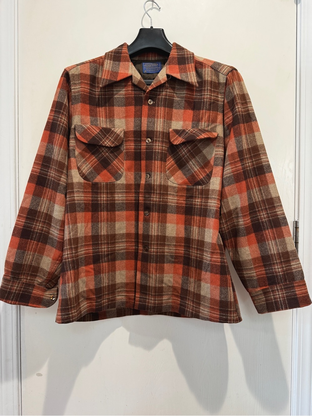Pendleton Vintage 60’ 100% Virgin Wool Board Shirt Plaid Flannel Jacket Men’s L